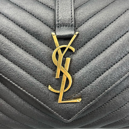 Yves Saint Laurent Medium College Calfskin Black