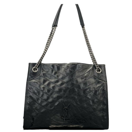Yves Saint Laurent Medium Niki Shopping Tote Pull Up Leather Black Yves Saint Laurent Medium Niki Shopping Tote Pull Up Leather Black