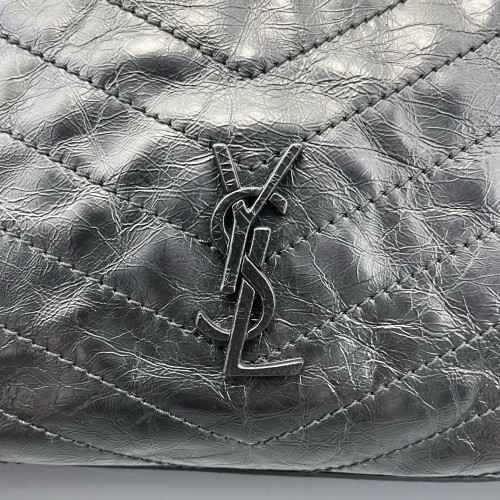 Yves Saint Laurent Medium Niki Shopping Tote Pull Up Leather Black Yves Saint Laurent Medium Niki Shopping Tote Pull Up Leather Black