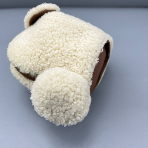 Loewe Bunny Shoulder Bag Faux Fur White Brown Loewe Bunny Shoulder Bag Faux Fur White Brown