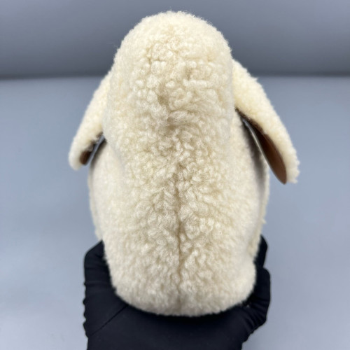 Loewe Bunny Shoulder Bag Faux Fur White Brown Loewe Bunny Shoulder Bag Faux Fur White Brown