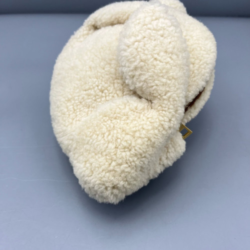 Loewe Bunny Shoulder Bag Faux Fur White Brown Loewe Bunny Shoulder Bag Faux Fur White Brown