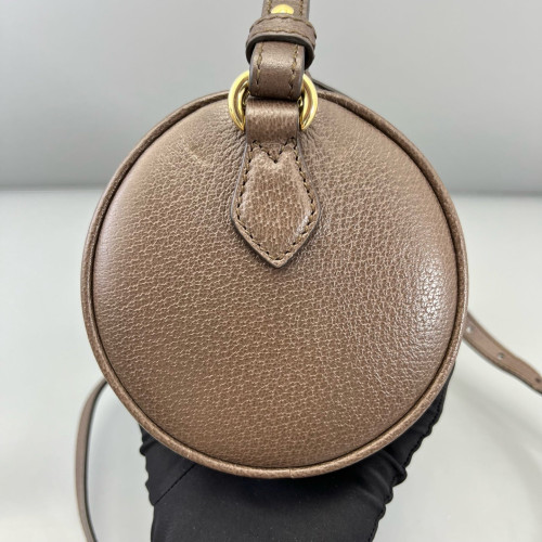 Gucci Web Tubular Vanity Case GG Supreme Monogram Beige Ebony Beige Brown