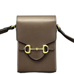 Gucci Mini Horsebit 1955 Crossbody Bag Calfskin Brown