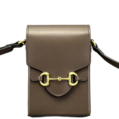 Gucci Mini Horsebit 1955 Crossbody Bag Calfskin Brown Gucci Mini Horsebit 1955 Crossbody Bag Calfskin Brown