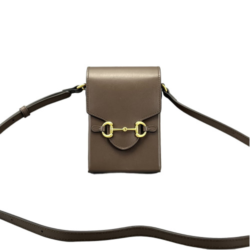 Gucci Mini Horsebit 1955 Crossbody Bag Calfskin Brown Gucci Mini Horsebit 1955 Crossbody Bag Calfskin Brown