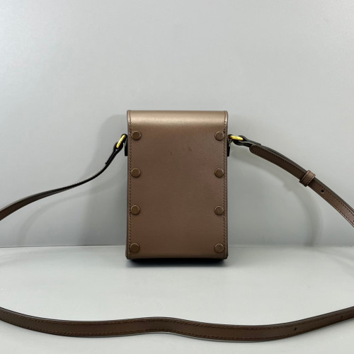 Gucci Mini Horsebit 1955 Crossbody Bag Calfskin Brown Gucci Mini Horsebit 1955 Crossbody Bag Calfskin Brown