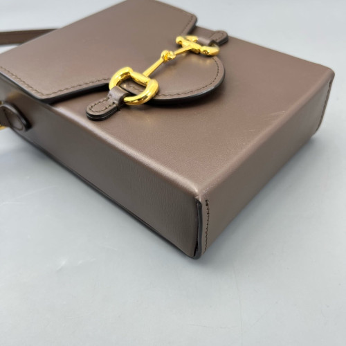 Gucci Mini Horsebit 1955 Crossbody Bag Calfskin Brown Gucci Mini Horsebit 1955 Crossbody Bag Calfskin Brown