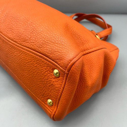 Miu Miu Tote Bag Grained Calfskin Orange