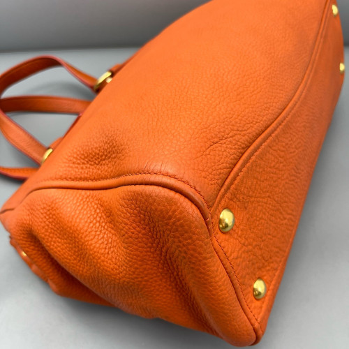 Miu Miu Tote Bag Grained Calfskin Orange