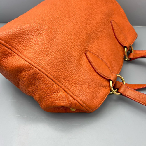 Miu Miu Tote Bag Grained Calfskin Orange