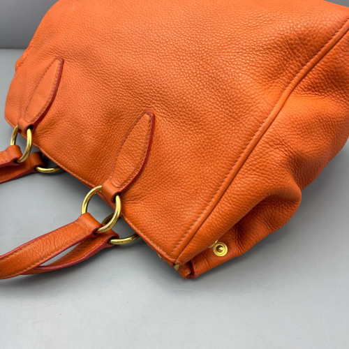 Miu Miu Tote Bag Grained Calfskin Orange
