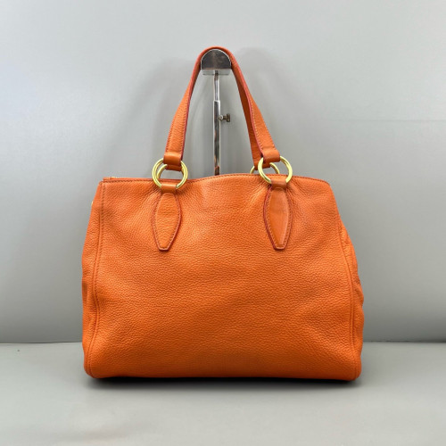 Miu Miu Tote Bag Grained Calfskin Orange