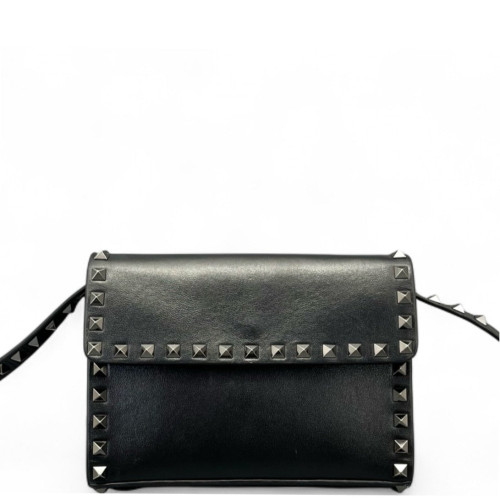 Valentino Rockstud Shoulder Bag Calfskin Black