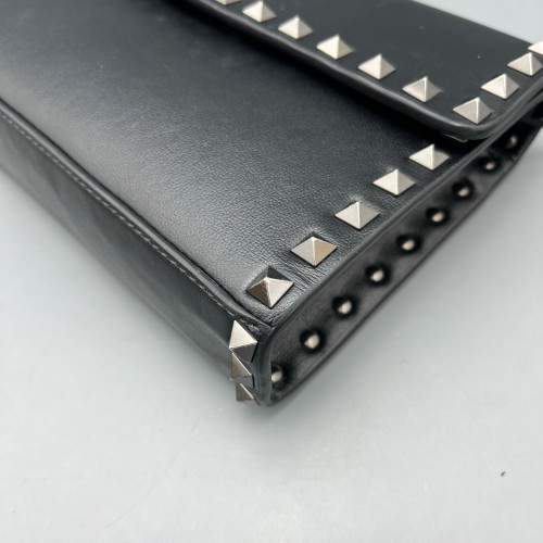Valentino Rockstud Shoulder Bag Calfskin Black