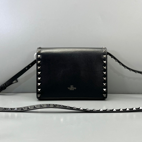 Valentino Rockstud Shoulder Bag Calfskin Black