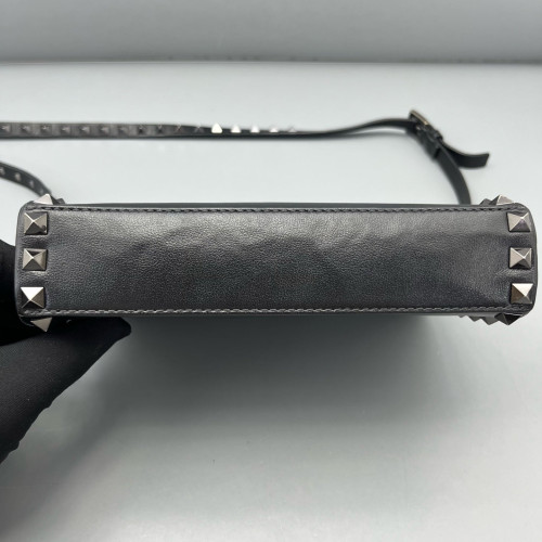 Valentino Rockstud Shoulder Bag Calfskin Black