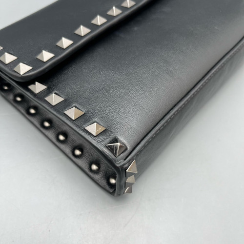 Valentino Rockstud Shoulder Bag Calfskin Black
