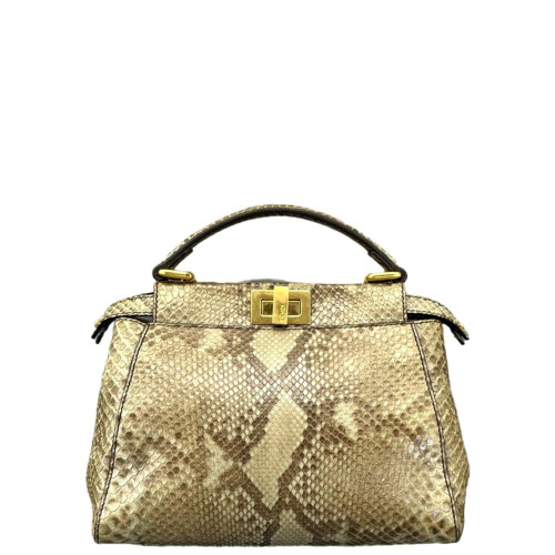 Fendi Peekaboo Mini Snakeskin Beige Brown Fendi Peekaboo Mini Snakeskin Beige Brown