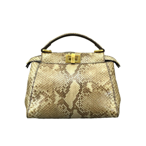 Fendi Peekaboo Mini Snakeskin Beige Brown Fendi Peekaboo Mini Snakeskin Beige Brown
