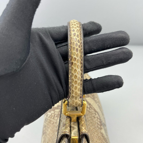 Fendi Peekaboo Mini Snakeskin Beige Brown Fendi Peekaboo Mini Snakeskin Beige Brown
