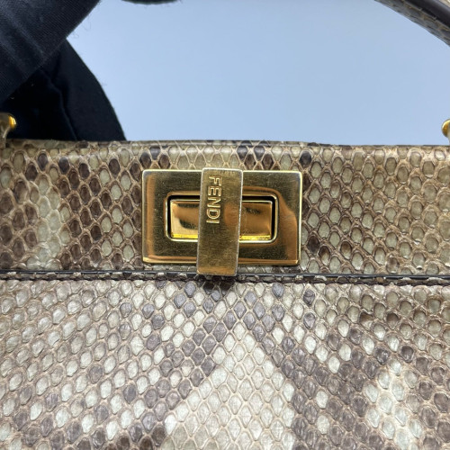 Fendi Peekaboo Mini Snakeskin Beige Brown Fendi Peekaboo Mini Snakeskin Beige Brown