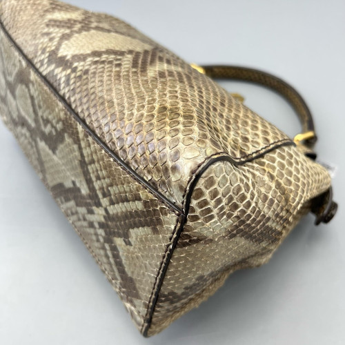 Fendi Peekaboo Mini Snakeskin Beige Brown Fendi Peekaboo Mini Snakeskin Beige Brown