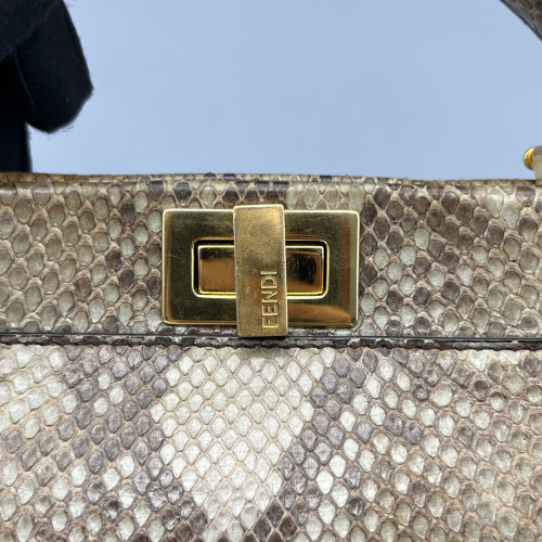 Fendi Peekaboo Mini Snakeskin Beige Brown Fendi Peekaboo Mini Snakeskin Beige Brown