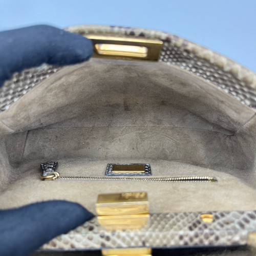 Fendi Peekaboo Mini Snakeskin Beige Brown Fendi Peekaboo Mini Snakeskin Beige Brown