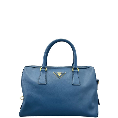 Prada Boston Bag Saffiano Calfskin Blue