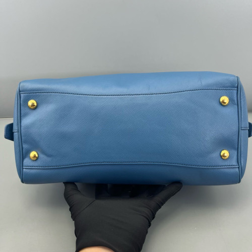 Prada Boston Bag Saffiano Calfskin Blue