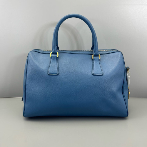 Prada Boston Bag Saffiano Calfskin Blue