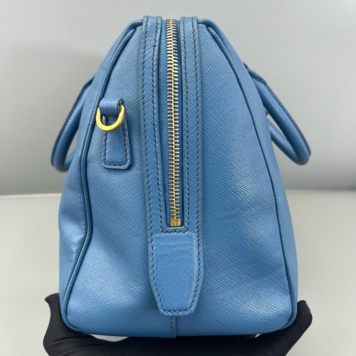 Prada Boston Bag Saffiano Calfskin Blue