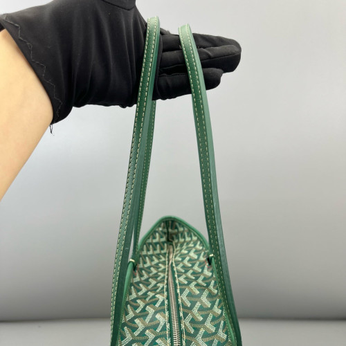 Goyard Saint Louis PM Goyardine Green Brown White