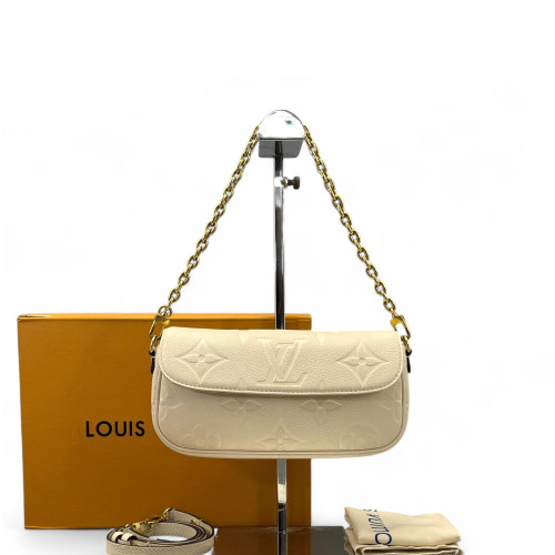 Louis Vuitton Ivy Wallet On Chain Monogram Empreinte White