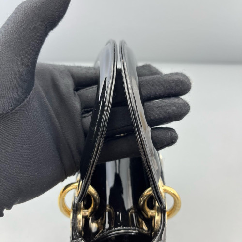 Dior Mini Lady Dior Patent Calfskin Black