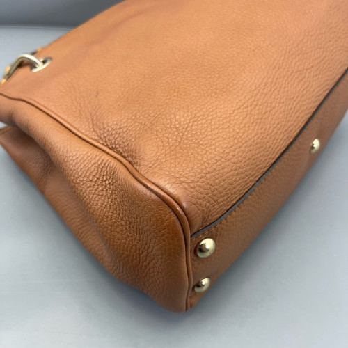 Gucci Small Diana Tote Bag Grained Calfskin Tan