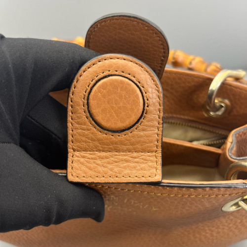 Gucci Small Diana Tote Bag Grained Calfskin Tan