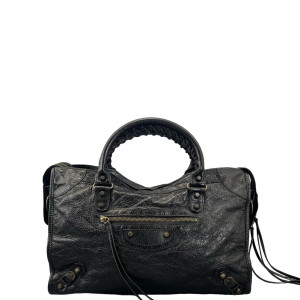 Balenciaga Medium City Arena Lambskin Black