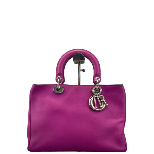 Dior Medium Diorissimo Tote Grained Calfskin Magenta