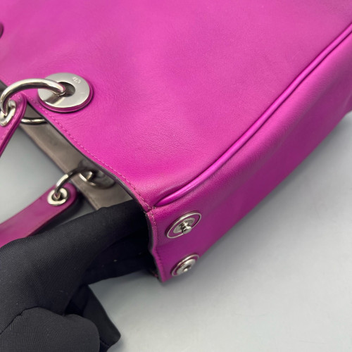 Dior Medium Diorissimo Tote Grained Calfskin Magenta