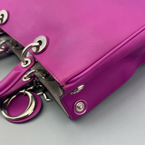 Dior Medium Diorissimo Tote Grained Calfskin Magenta