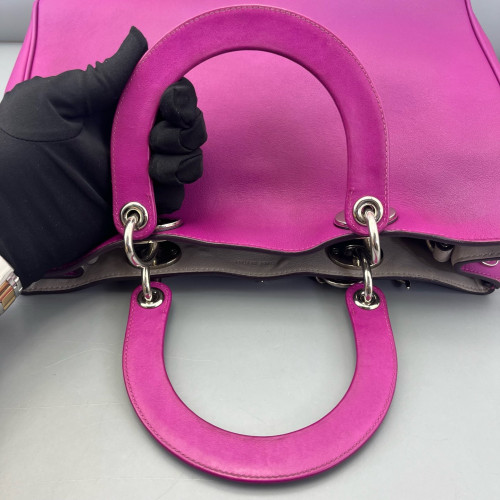 Dior Medium Diorissimo Tote Grained Calfskin Magenta
