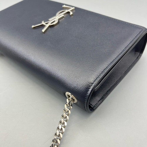 Yves Saint Laurent Medium Classic Kate Shiny Caviar Calfskin Dark Blue