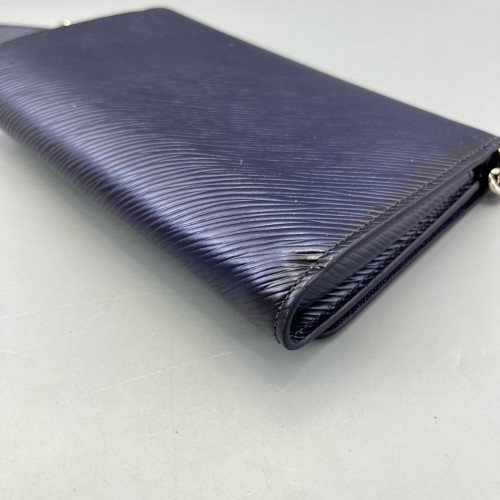 Louis Vuitton Twist Belt Chain Wallet Epi Sequin Dark Blue