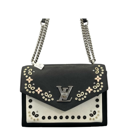 Louis Vuitton Mylockme Chain Bag BB Calfskin Black White