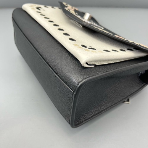 Louis Vuitton Mylockme Chain Bag BB Calfskin Black White