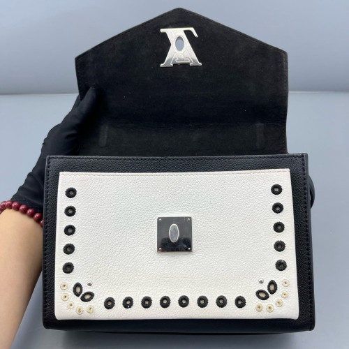 Louis Vuitton Mylockme Chain Bag BB Calfskin Black White
