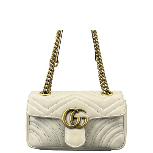 Gucci Matelasse Mini GG Marmont Calfskin White