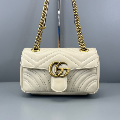 Gucci Matelasse Mini GG Marmont Calfskin White